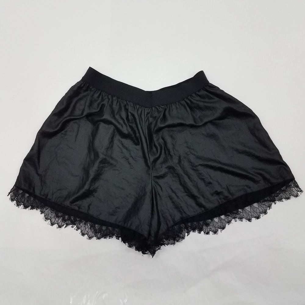 BCBGMaxAzria shorts XS black shiny lace elastic